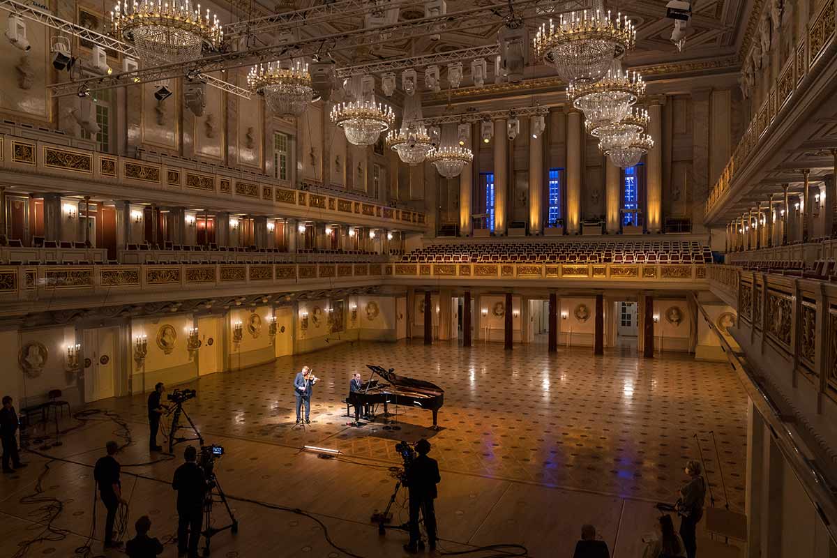 Foto eines Live-Stream-Konzerts im Konzerthaus Berlin