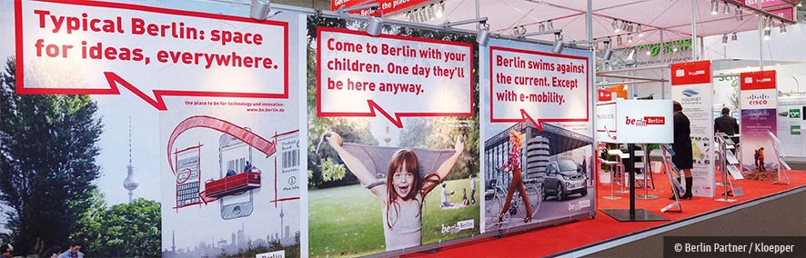 Business International Package Auf einem Messegemeinschaftsstand Berlin-Brandenburg