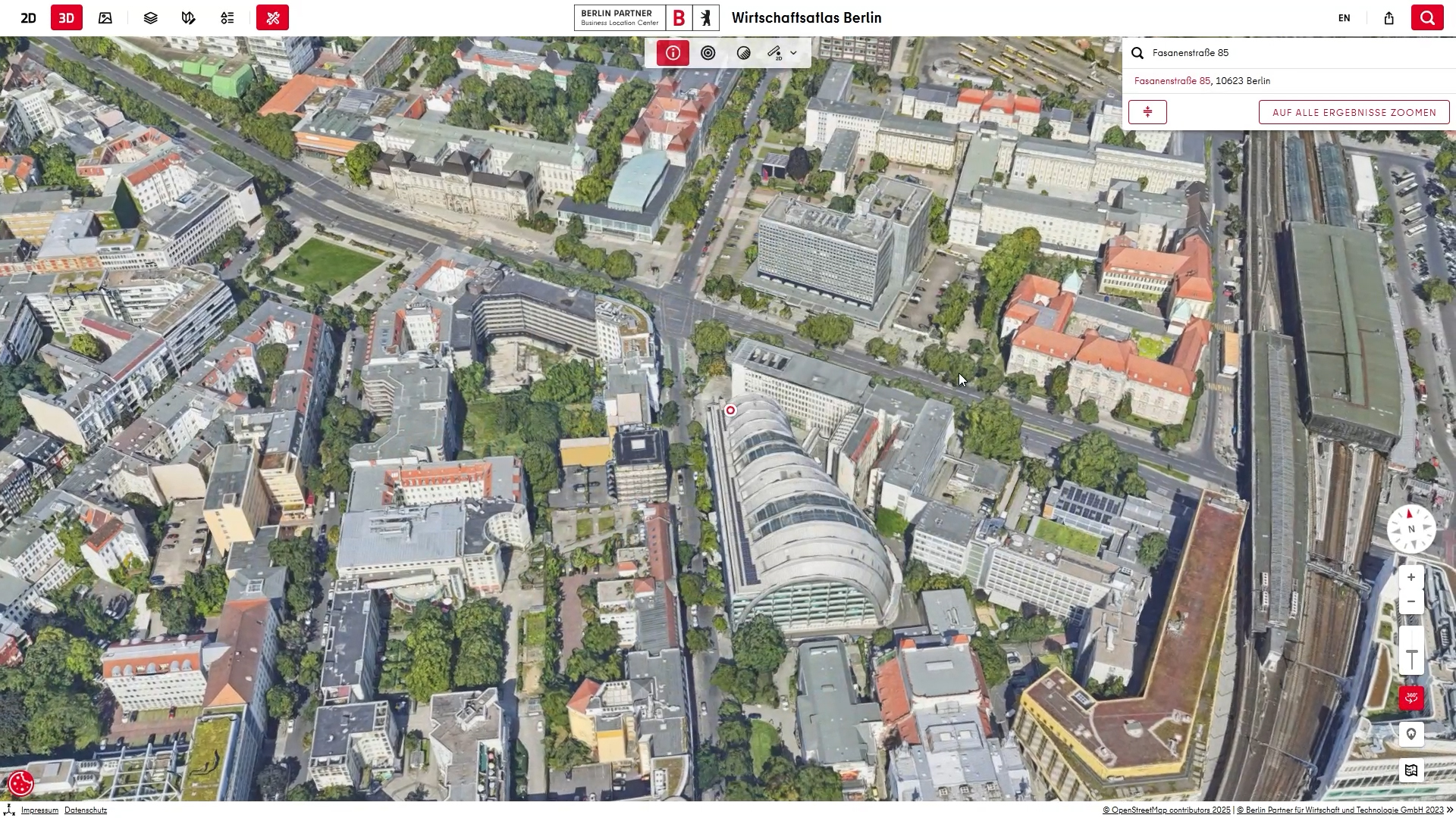 Screenshot der Oberfläche des Wirtschaftsatlas als Startansicht für ein Video