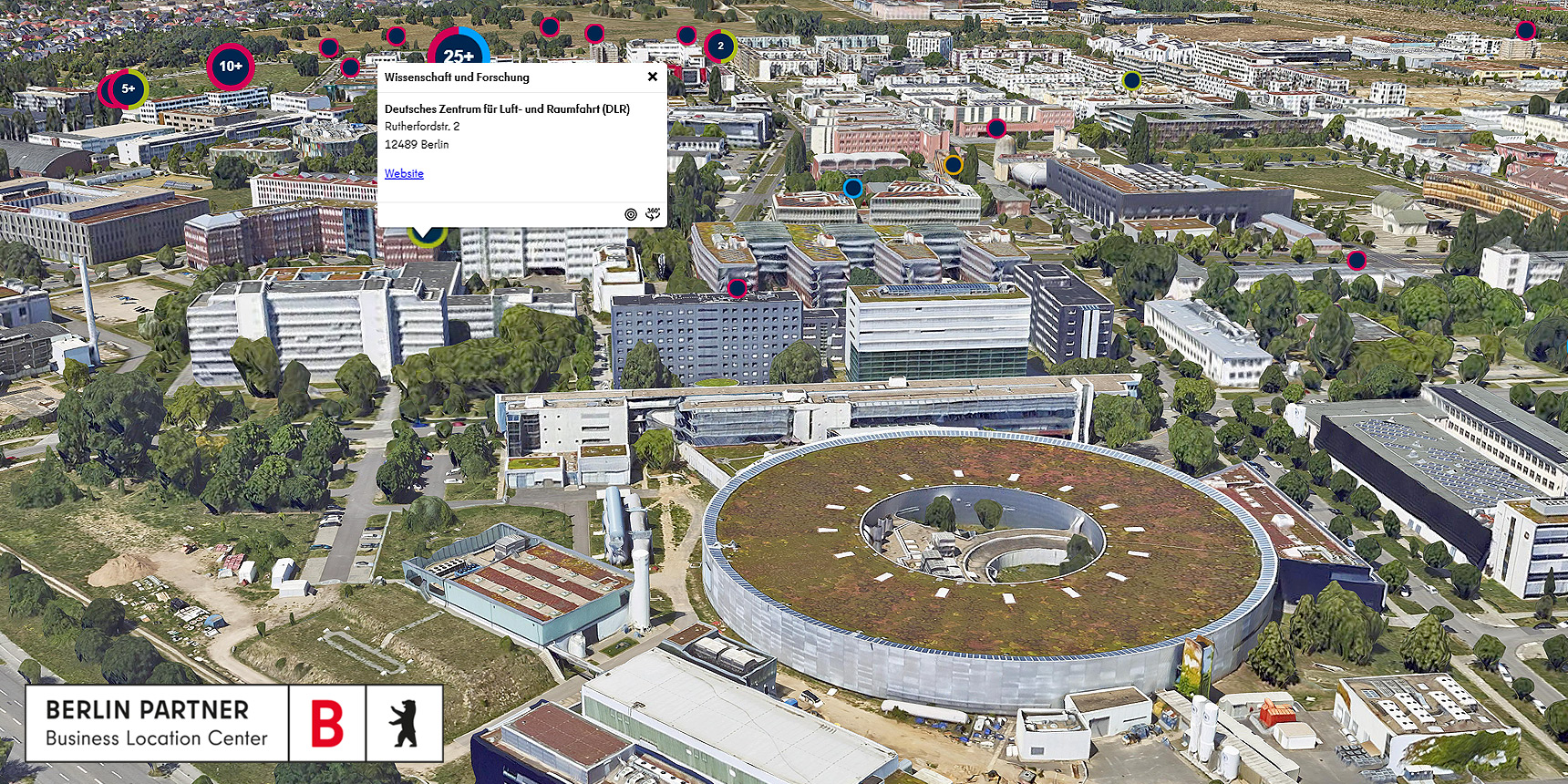 3D-Ansicht Adlershof im Wirtschaftsatlas Berlin