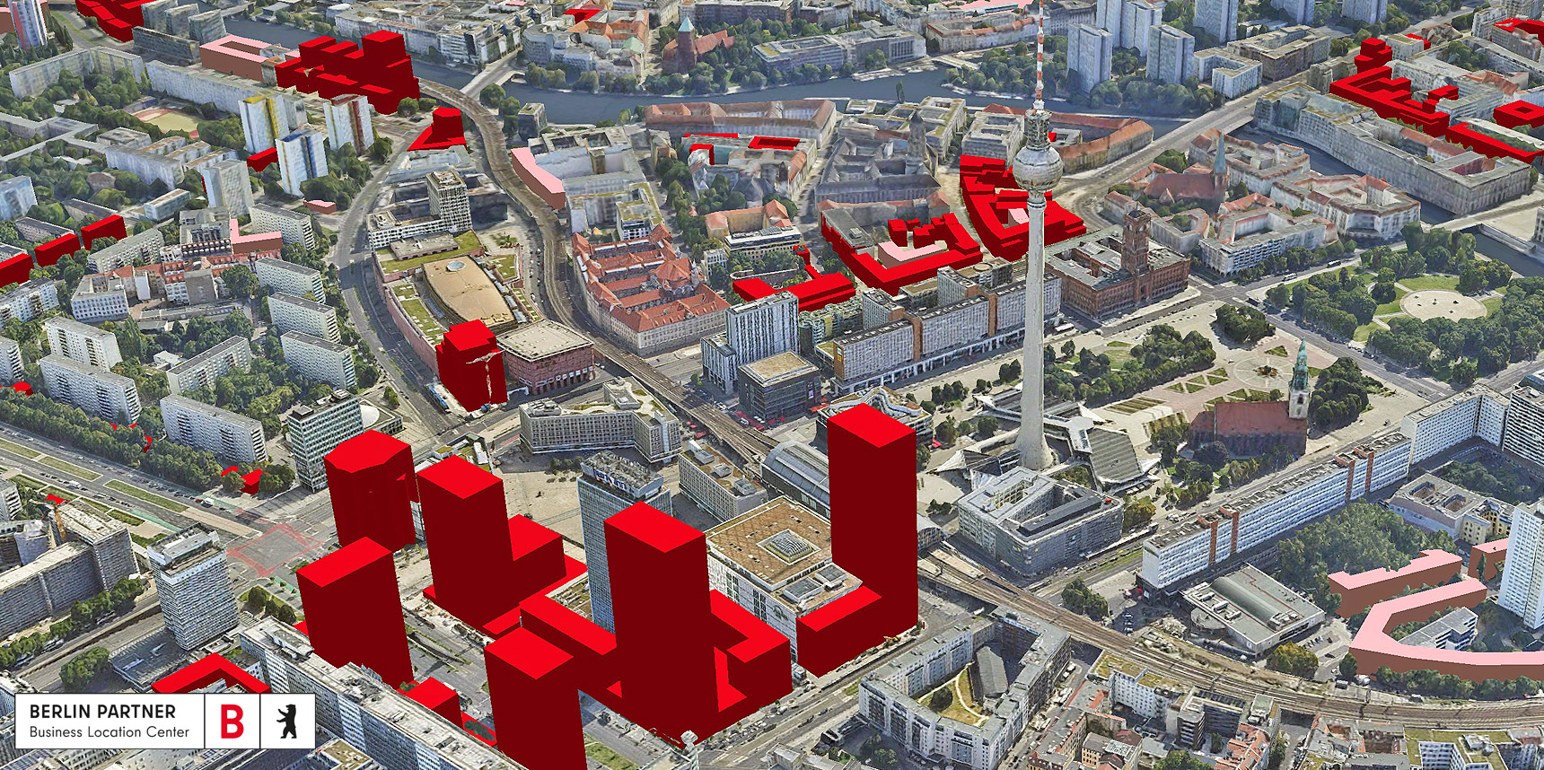 Planungsansicht des Alexanderplatzes im Wirtschaftsatlas Berlin