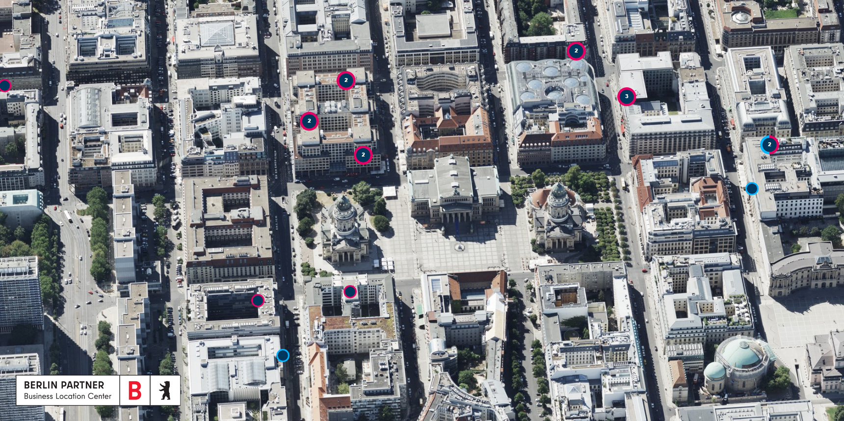 Oblique aerial view of the Gendarmenmarkt in the Berlin Economic Atlas