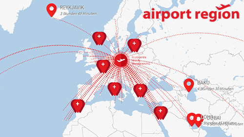 Preview image world map with destinations of BER