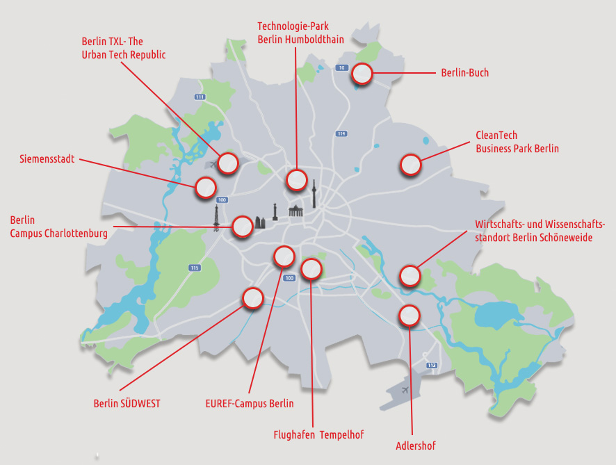 Kartenübersicht Berliner Zukunftsorte Karte Berliner Zukunftsorte